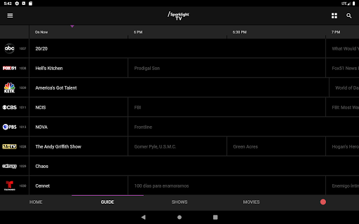 Screenshot of Sparklight TV