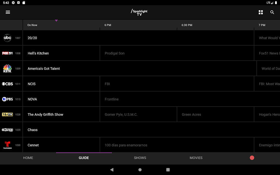 #10. Sparklight TV (Android) By: TiVo Platform Technologies LLC