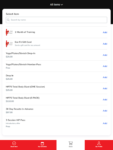 Screenshot of Eze Fit
