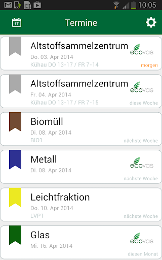 Android application ecoapp screenshort