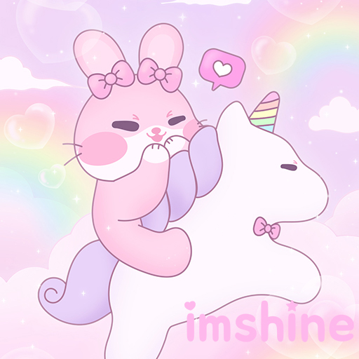 pink rabbit and unicorn theme logo