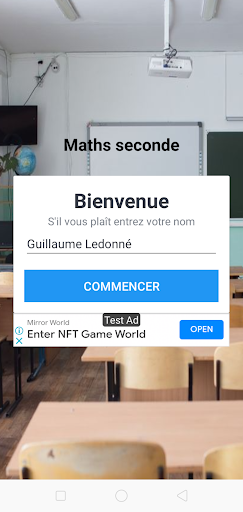 Android application Maths seconde screenshort