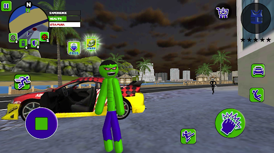 Incredible Green Monster Stickman Rope Hero 1.0 APK screenshots 7