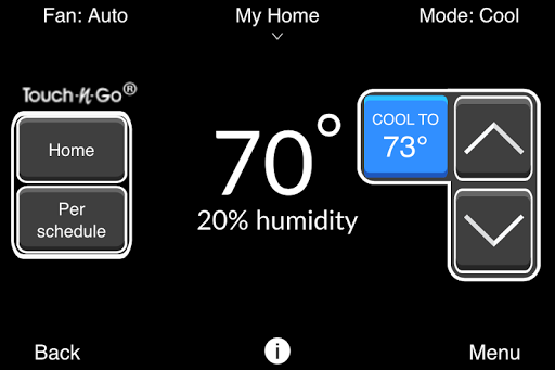 Android application Carrier® Côr™ Thermostat screenshort
