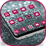 Silver Pink Glitter launcher for Galaxy S8 lovers icon