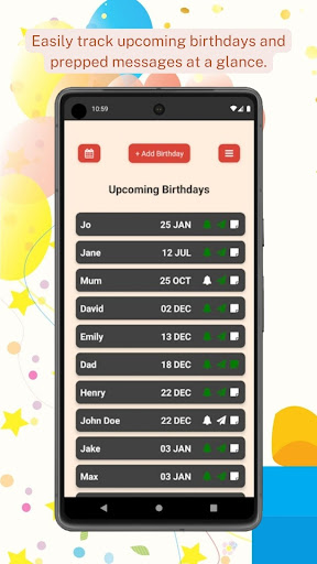 Android application Birthd:AI - Reminders & Wishes screenshort