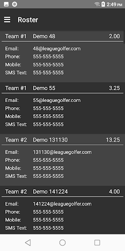 League Golfer Screen 3