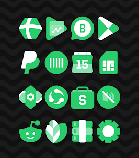 Зелено - екранна снимка на пакет с икони