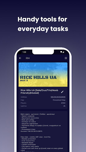 Android application Rust Admin Tool screenshort