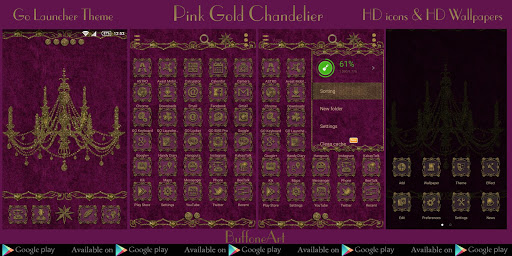 Pink Gold Chandelier Go Locker Screen 3