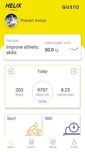 Android application Helix Timex screenshort