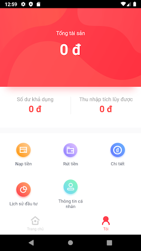 Android application V Nhà đầu tư screenshort