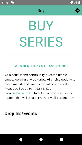 Senz Yoga, Barre & Cycle Screen 3