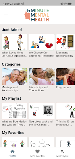 Android application 5-minute Mental Health screenshort