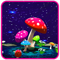 3D Mushroom Night Live Wallpaper