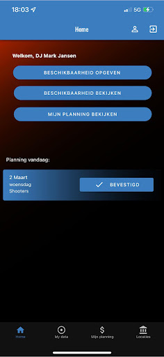 Android application Dj Events screenshort