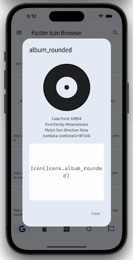 Flutter Icon Browser Screen 3