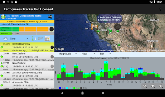 Earthquakes Tracker Pro Ekran görüntüsü