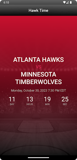 Android application Hawks Time screenshort
