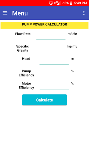 Android application Pump Power screenshort