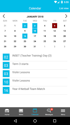 mySchoolApp Screen 2
