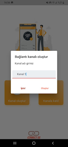 Android application Connect Us screenshort