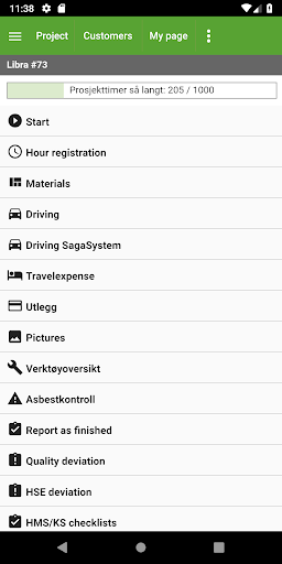 Android application Proresult screenshort