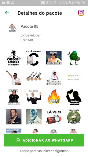 Android application Figurinhas de Memes screenshort