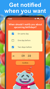 Birthday calendar reminder Screenshot