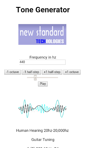Android application Tone Generator screenshort