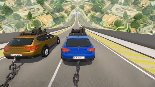 Chained Cars Stunt Racing Game  screenshots 1