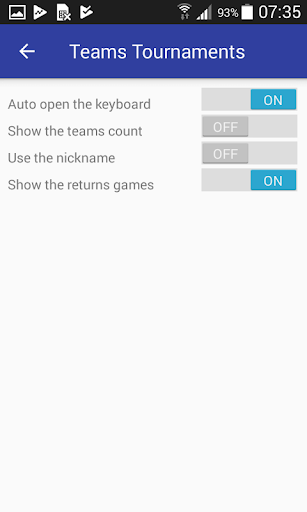 Teams Tournaments Screen 2
