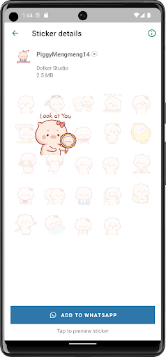 Cute Piggy Gif WAStickerApps