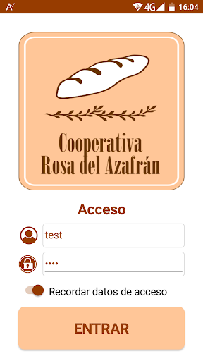 Android application Coop. Rosa del Azafrán (Socios screenshort
