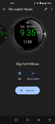 Big Font Watch Face Minus screenshot 4