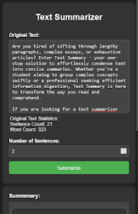 Text Summary - Summarizer App