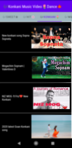 Android application Konkani Music Video screenshort