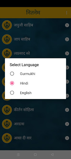 Nitnem Audio Screen 2