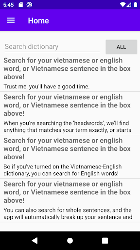 Android application Caukie Vietnamese Dictionary screenshort