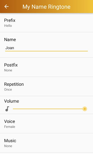 Android application My Name Ringtone Maker screenshort