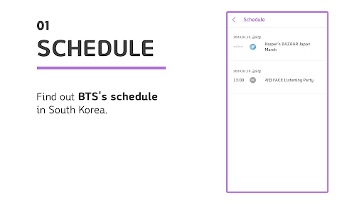 Android application Purple.com | BTS Fans App screenshort