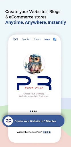 Android application Portify : Website Builder screenshort