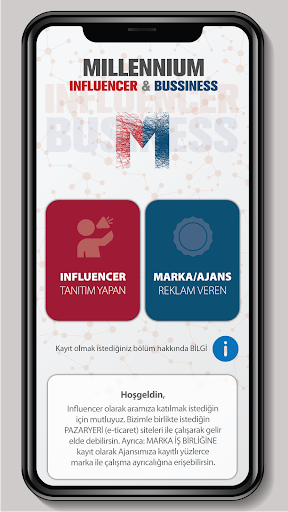 Android application Millennium Influencer screenshort