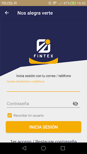 Android application FINTEX CLUB screenshort