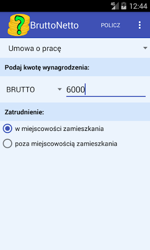 Android application Wynagrodzenia BruttoNetto screenshort