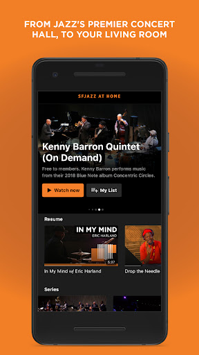 Android application SFJAZZ at Home screenshort