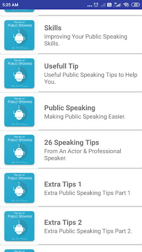 Android application Art of Public Speaking screenshort