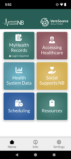 Android application MyHealthNB screenshort