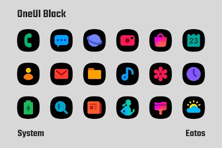 OneUI Black Icon Pack APK (gepatcht/volledig ontgrendeld) 1