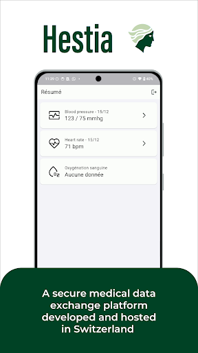 Android application Hestia (for patients) screenshort